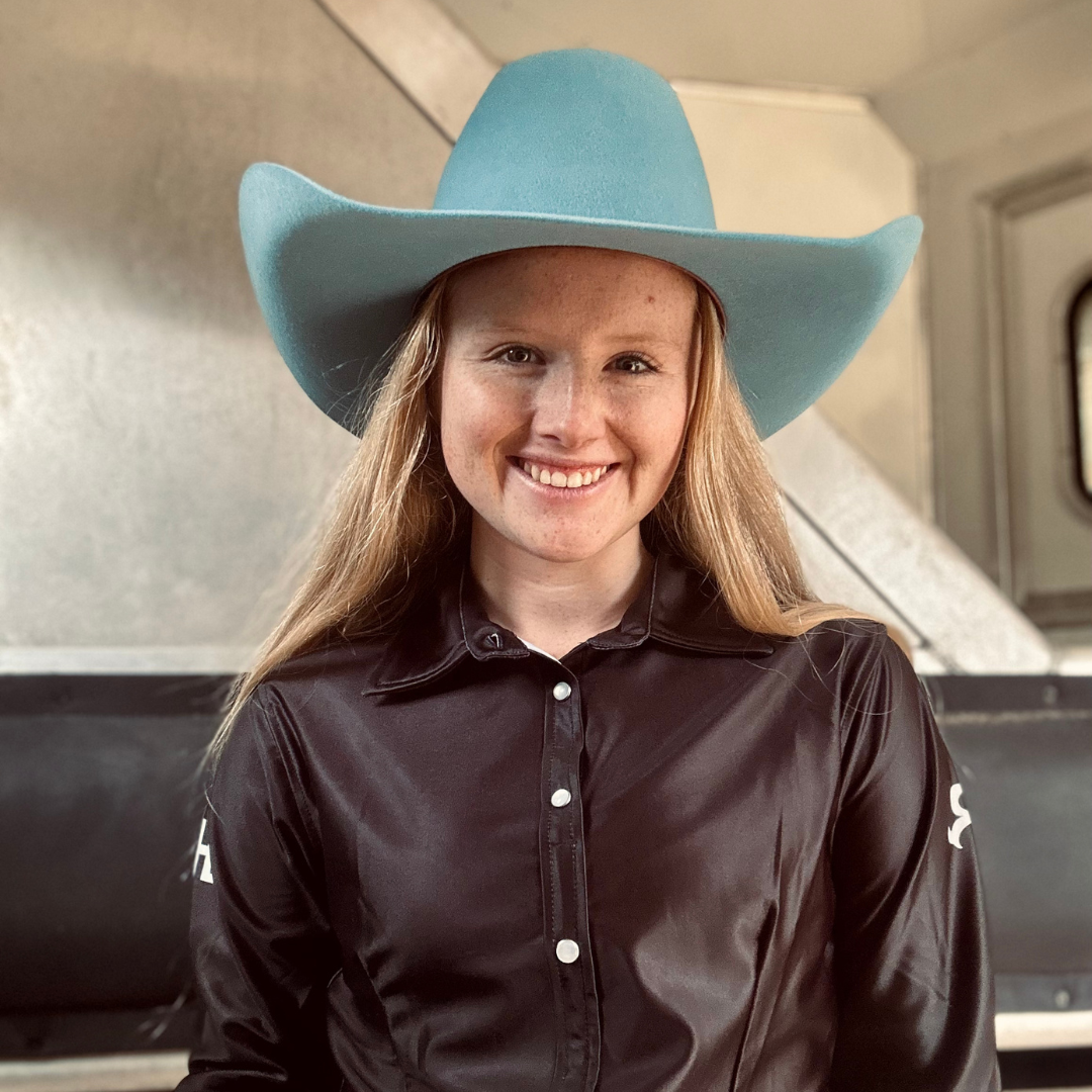 Baby blue cowboy hat rocket donkey